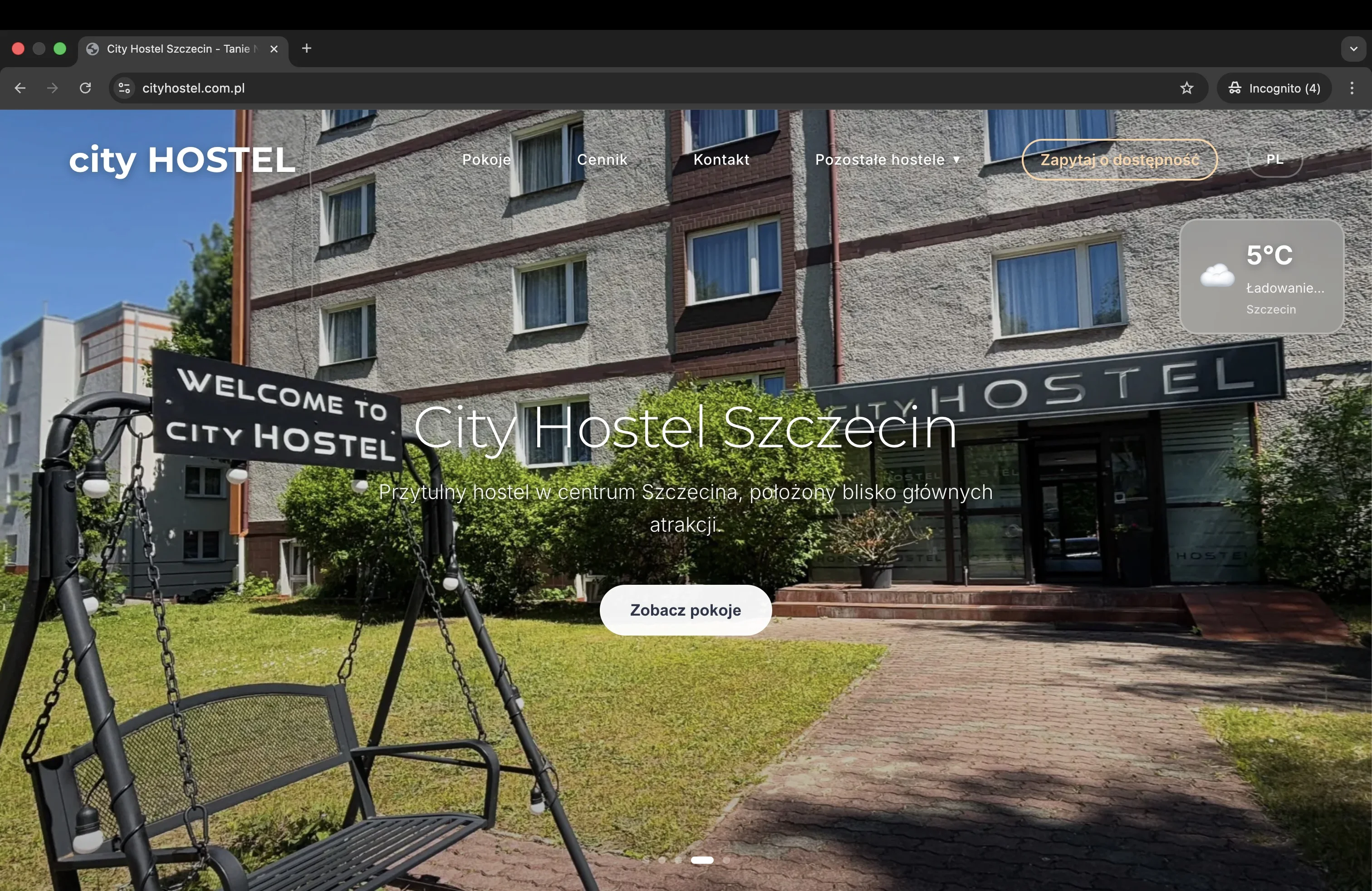 City Hostel Szczecin - strona internetowa hostelu z rezerwacją online