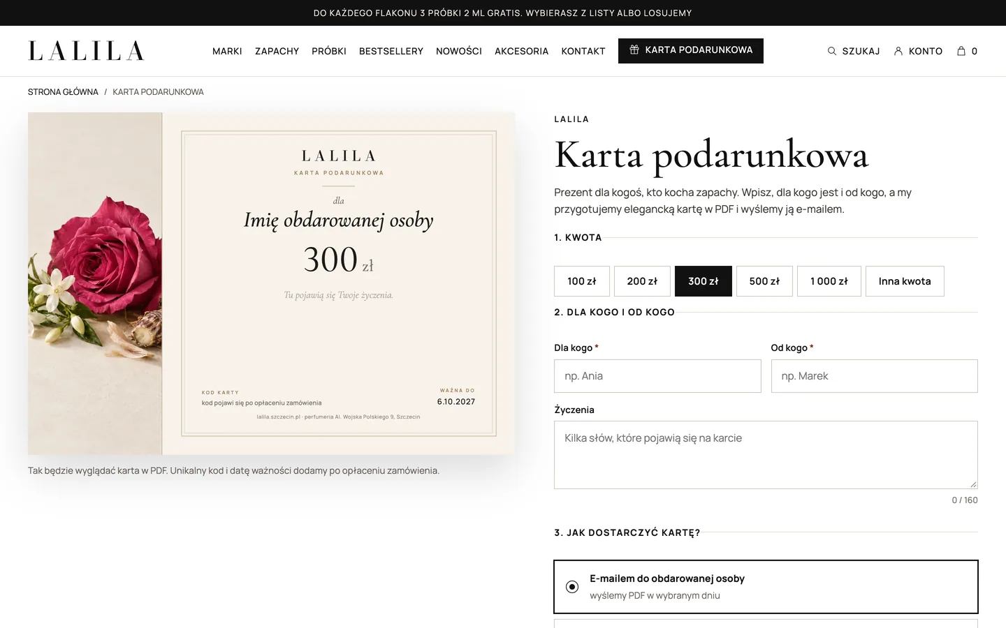 Geschenkkarte mit Live-Vorschau, LALILA