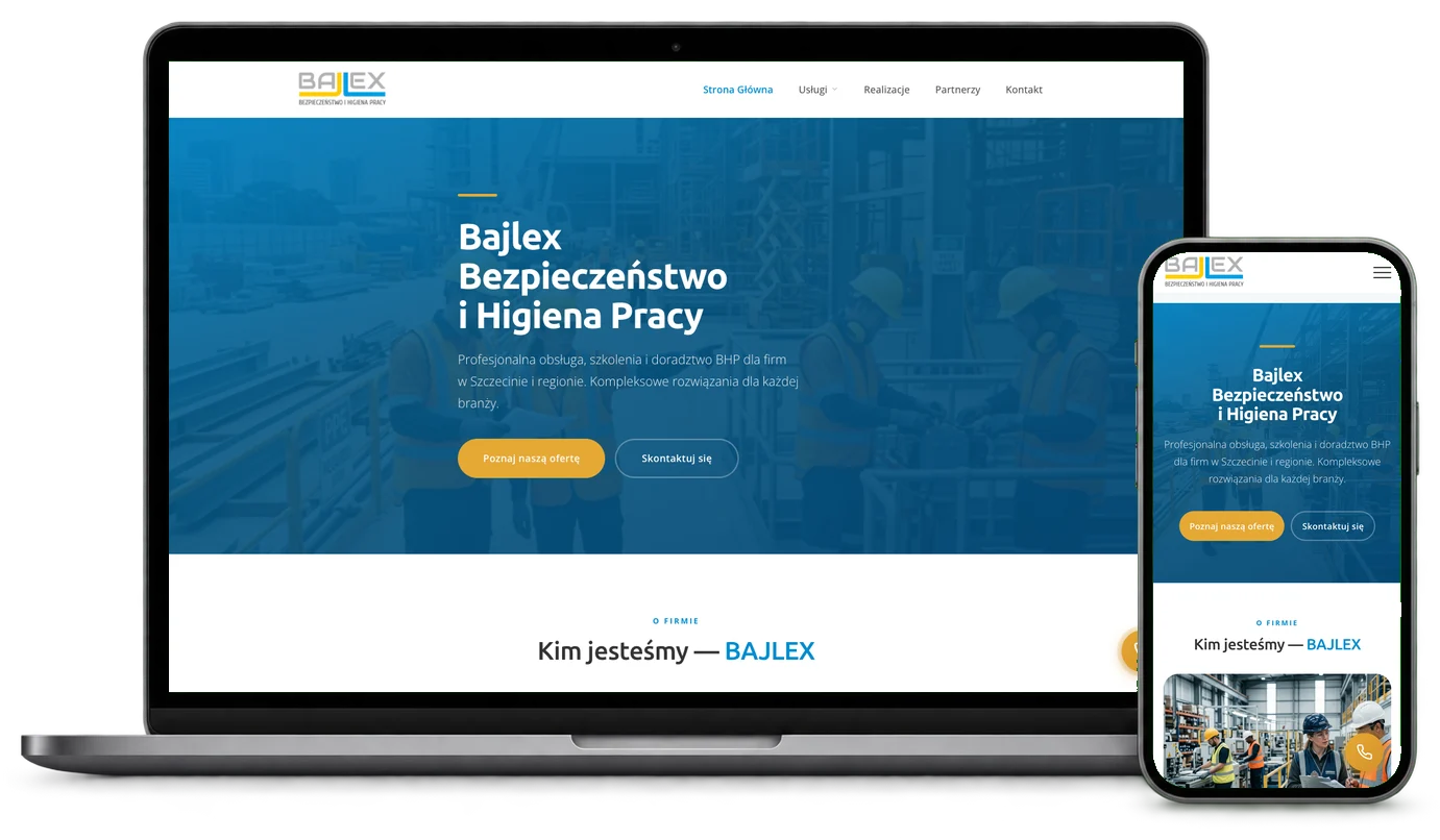 Strona internetowa Bajlex BHP