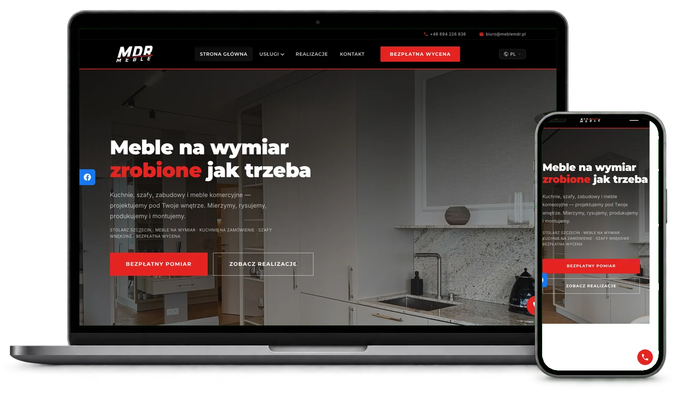 Strona internetowa MDR Meble