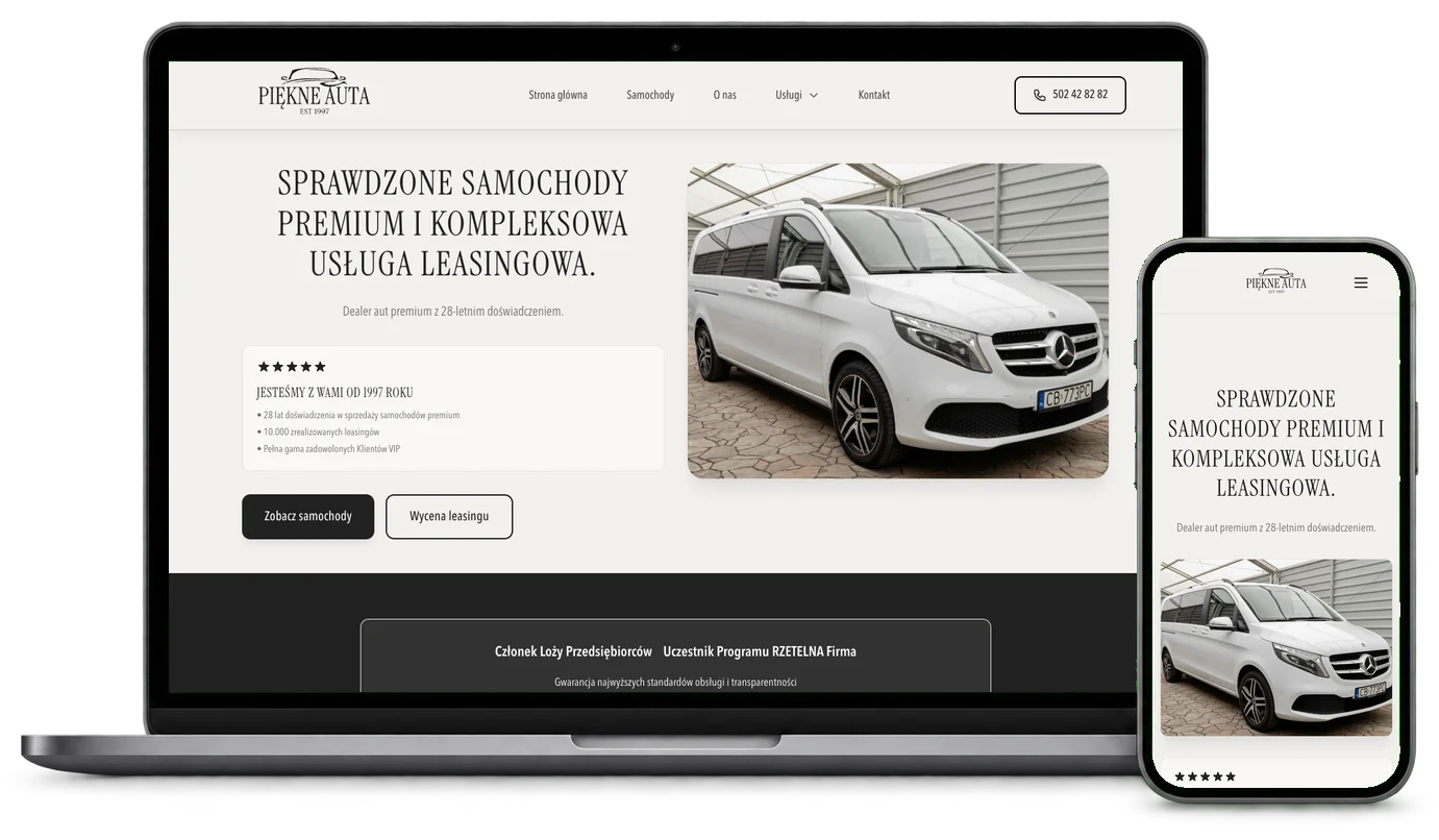 Strona internetowa Piękne Auta