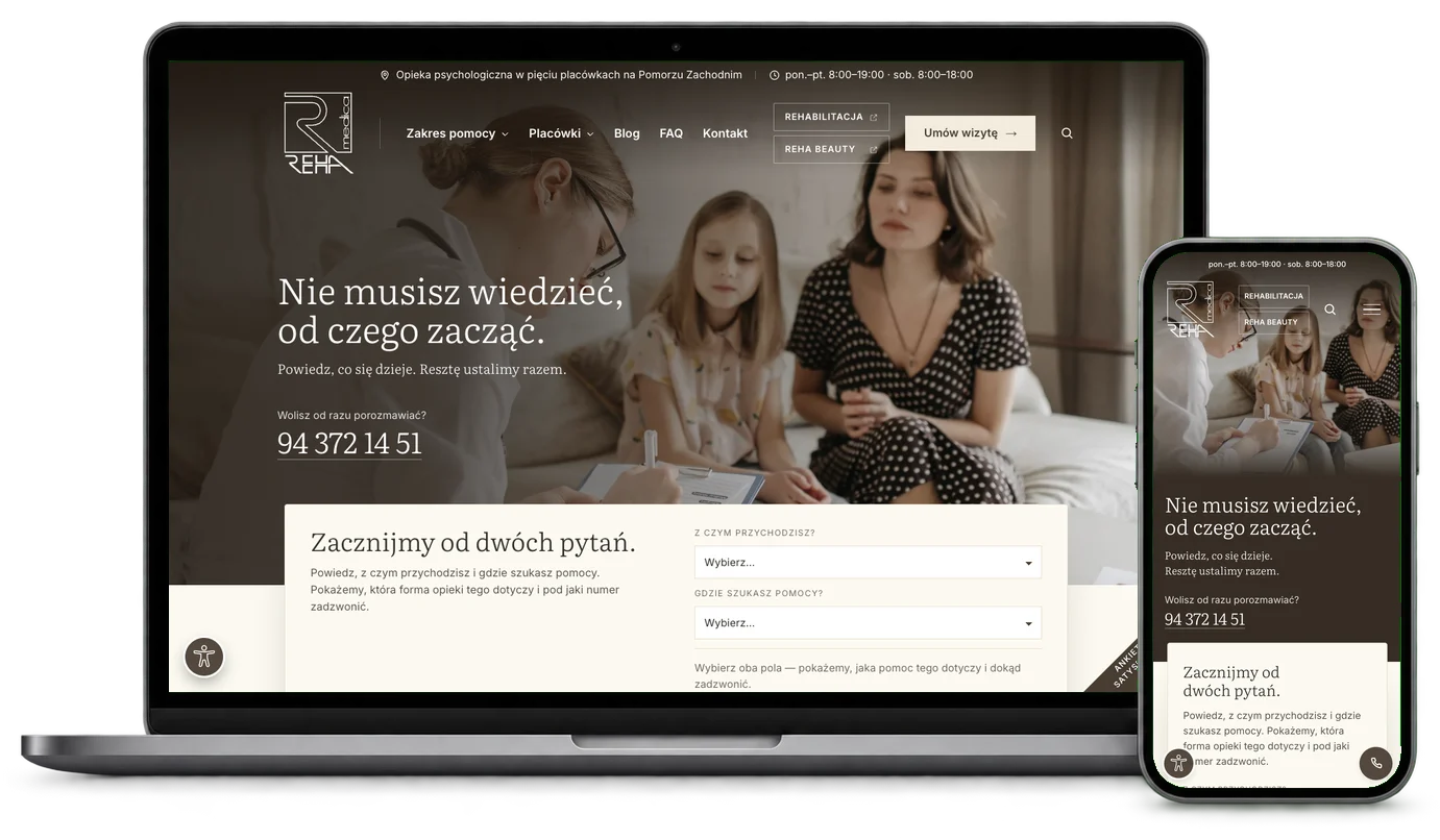 Reha Medica Psychologia — desktop i mobile