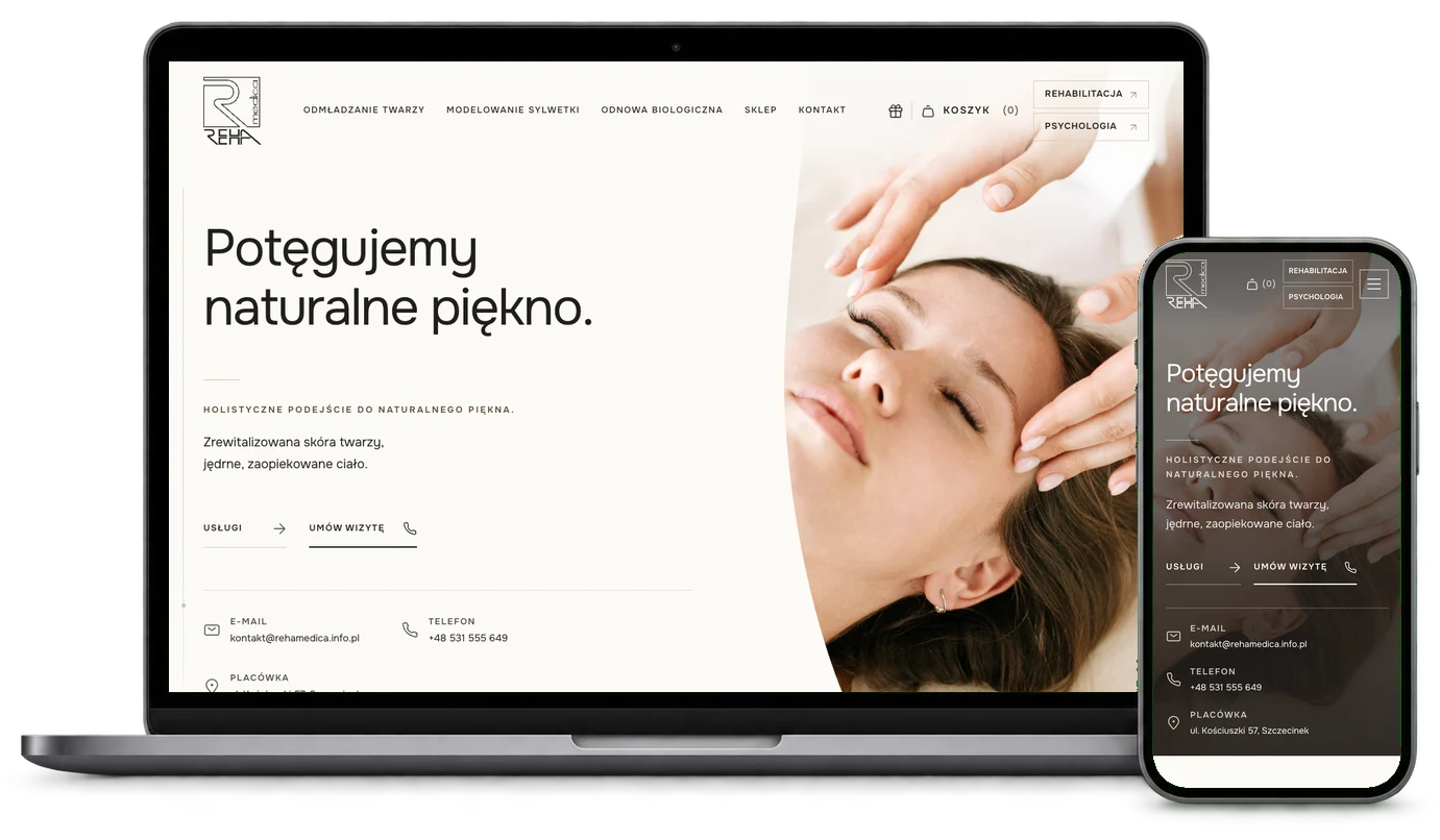 Strona internetowa Reha Beauty
