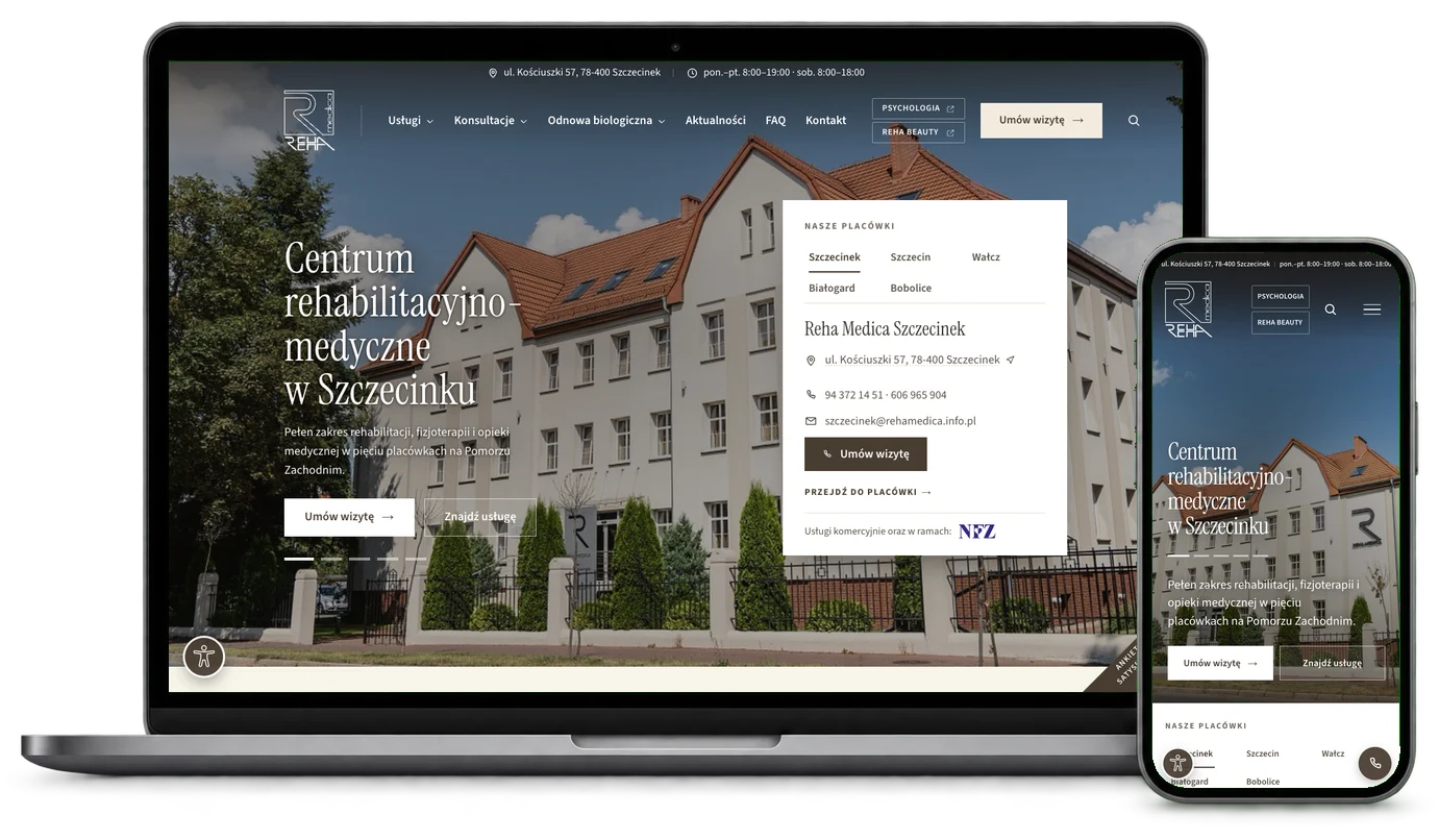 Reha-Medica — desktop i mobile
