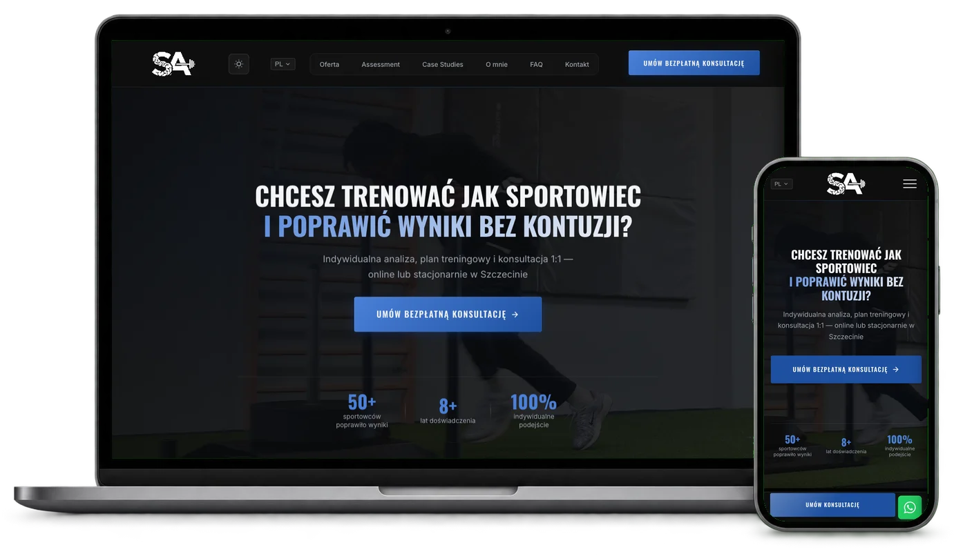 Strona internetowa Steve Athletics