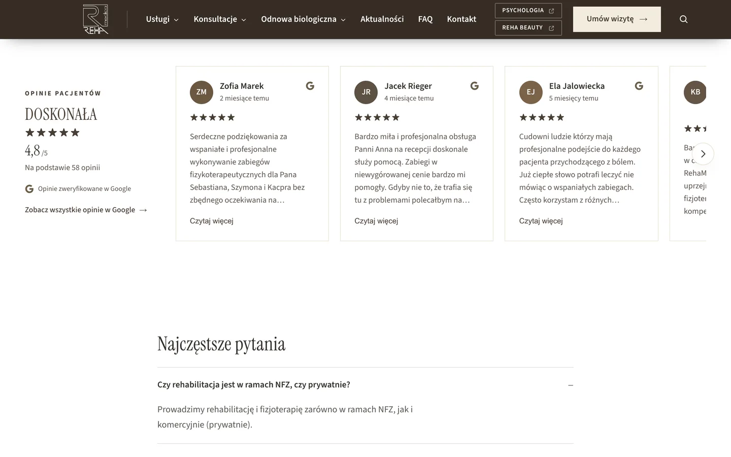 Patientenbewertungen aus Google